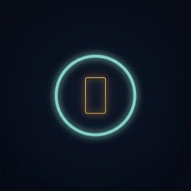 A single phone with a glowing ring around it